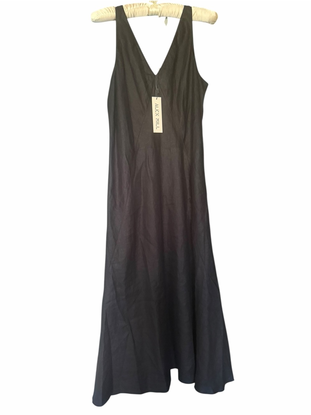 Alex Mill Black V-Neck Flora Linen Dress Size Medium